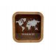  Piggy bank travels I collect for vacation world map 15x15cm transparent