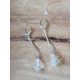  Silver faceted amethyst crystal earrings