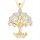  Gold Necklace Tree of Life 925 Tree of Happiness Crystals GOLD PLATED 585