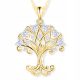  Gold Necklace Tree of Life 925 Tree of Happiness Crystals GOLD PLATED 585