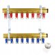  CO manifold 8 circuits brass armed with PEX valves and air vents