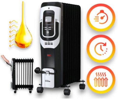  ELECTRIC OIL HEATER 2000W BLACK LCD GUDE OR 2000-9 DT ON WHEELS