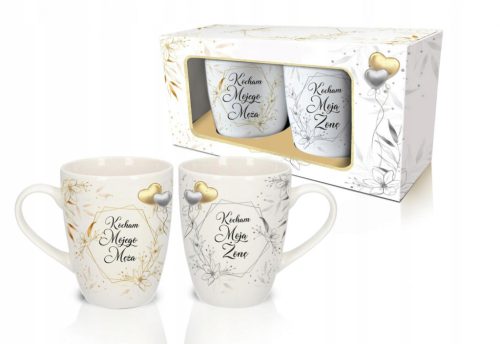  set of 2 NBC barrel mugs I LOVE MY HUSBAND / I LOVE MY WIFE