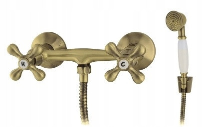 Loge Luxor Gold wall-mounted shower faucet