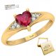  GOLDEN ENGAGEMENT RING HEART RUBY PR. 333