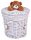  Gockowiak Teddy Bear Toy Basket 26 x 36 cm white