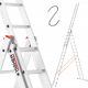 Higher ladder 11.54 m aluminum 3 x 15 to 150 kg